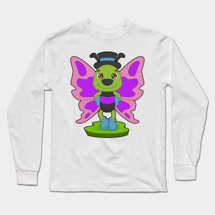 Butterfly Hat Long Sleeve T-Shirt